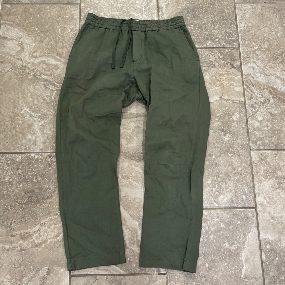 Sunspel England 1860 Olive Green Drawstring Elastic Waist Trousers Pants Small
